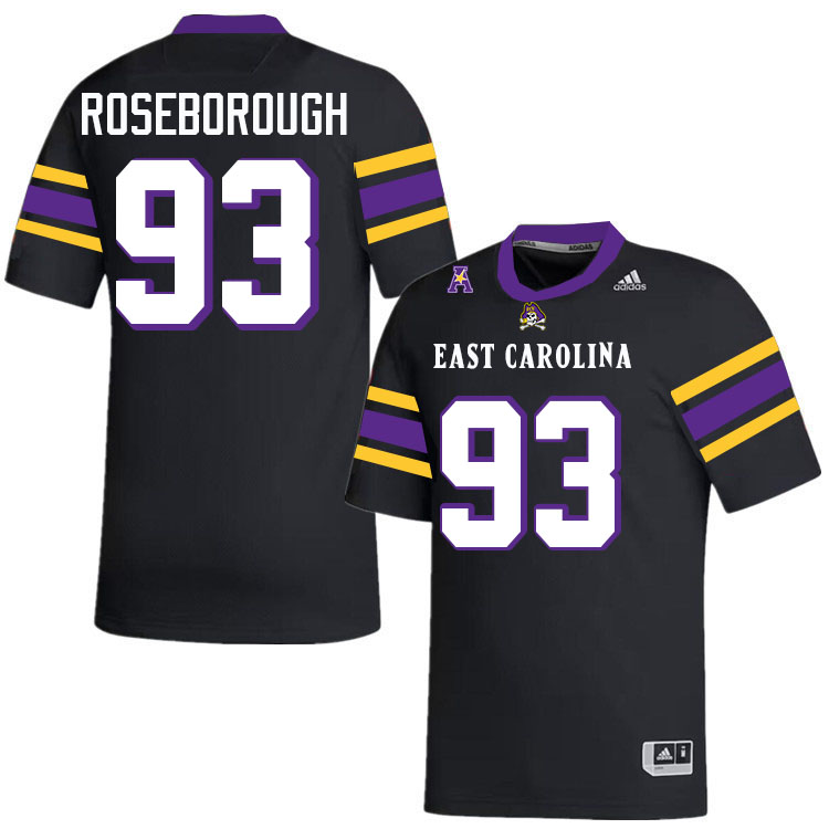 #93 Rion Roseborough East Carolina Pirates College Football Jersey Stitched-Black